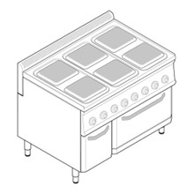 6 hotplate electric oven