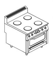 4-hotplate electric oven